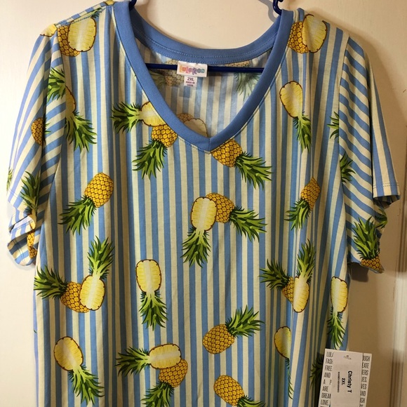 LuLaRoe Christy T 2XL Tropical Pineapple Pattern. - Picture 2 of 7